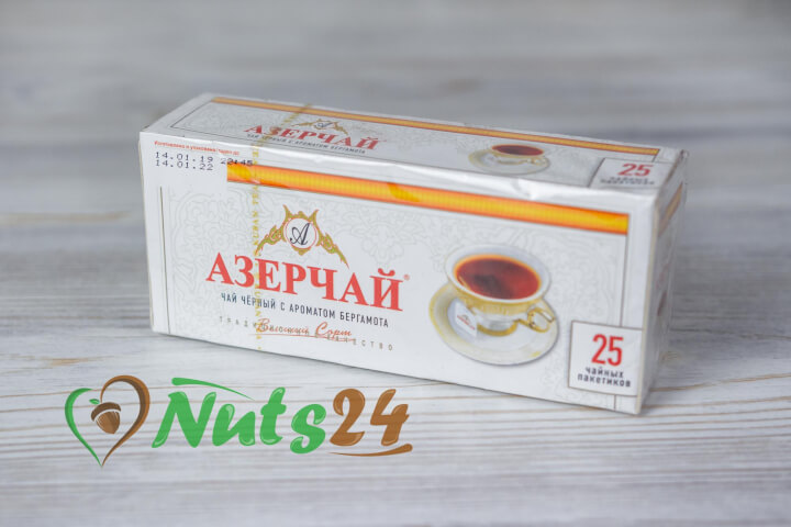 Чай Азерчай чёрный байх. бергамот 25 пак.(с конвертом)